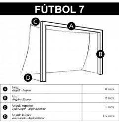 Juego de redes de fútbol 7 3mm PP Línea Oro verde