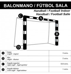 Juego de redes de fútbol sala / balonmano 3mm PES Línea Oro blanco